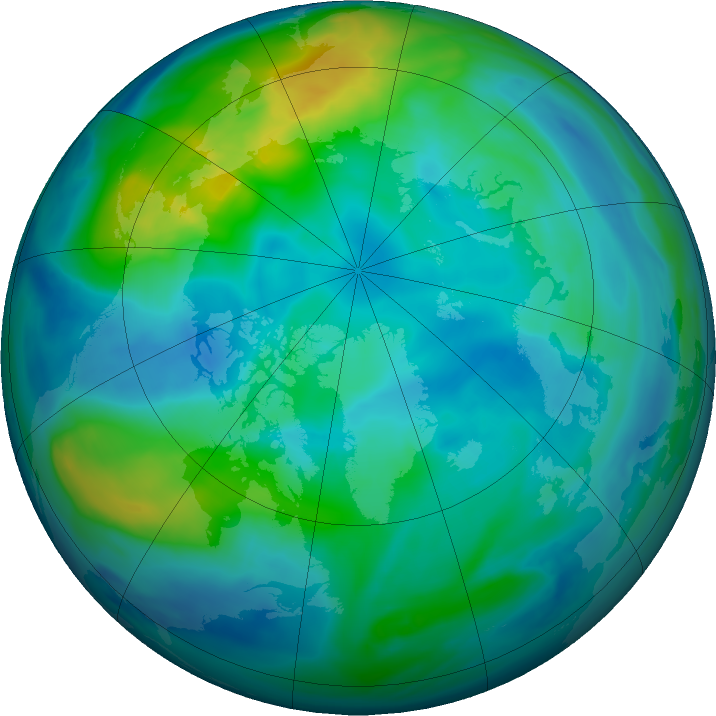 Arctic ozone map for 29 October 2019